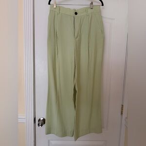 Zara Light Green Wide-Leg Women’s Pants